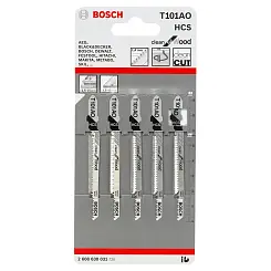 Пилки д/лобзика, T101АО, Clean for Wood, HCS, 5 шт