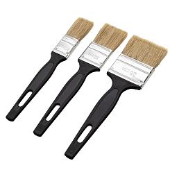 Набор кистей флейцевых Сибртех 3шт 25 мм 35 мм 50мм натуральная щетина, пластиковая ручка 82507