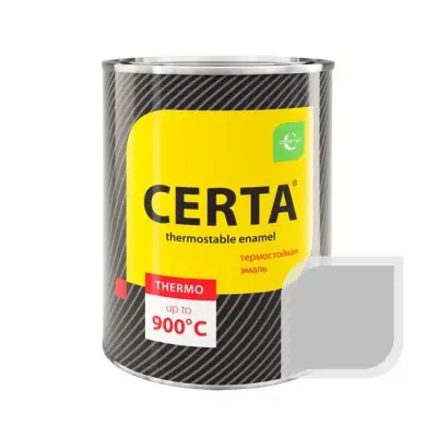 Термостойкая эмаль CERTA серебристая до 700 °C 0,8 кг