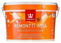 Краска экстрастойкая TIKKURILA REMONTTI ASSA  для стен и потолков, полуматовая база C 2.7л 815600301