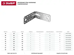 Уголок крепежный усиленный УКУ-2.0, 90х105х105 х 2мм, ЗУБР