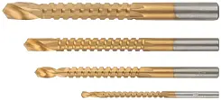 Сверла-фрезы универсальные, титановое покрытие, набор 4 шт. (3; 5; 6; 8 мм) FIT 36414