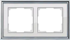 Рамка на 2 поста Werkel хром/белый  WL17-Frame-02