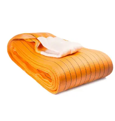 Строп текстильный петлевой 10 т оранжевого цвета ширина 29,5 см длина 5 м