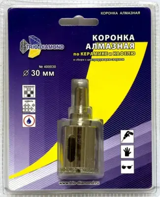 Коронка алмазная Trio-Diamond по керамике и стеклу 30мм 400030