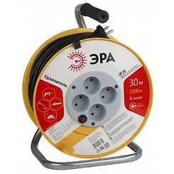 Силовые удлинители ЭРА RP-4-2x1.0-30m без заземления 4 гнезда 30м ПВС 2x1мм2 Б0017620