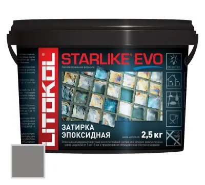 Затирка эпоксидная Litokol Starlike EVO S.115 Серый шелк 2.5кг 485150003