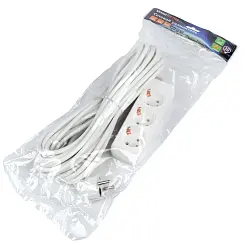 S-GCU3-10 WHITE Удлинитель серии Ultra, шнур 10м., 3 гнезда, 16A, с/з. Белый. TM Uniel