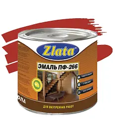 Эмаль для деревянных полов ПФ-266 ZLATA красно-коричневая 1,9кг