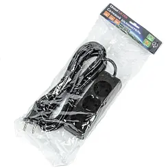  Удлинитель Uniel Ultra, шнур 5м., 3 гн., 10A, б/з, черный S-CU3-5 BLACK