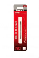 Сверло по керамической плитке и стеклу Matrix 5 мм, цилиндрический хвостовик 72815