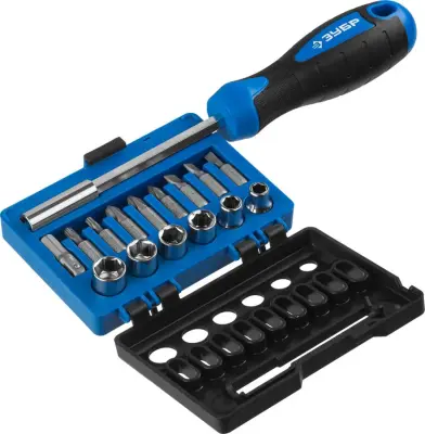 Набор бит ЗУБР 16шт двухкомпонентная рукоятка