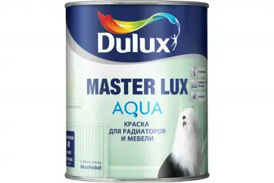 Краска для радиаторов и мебели Dulux Master Lux Aqua 40 полуглянцевая база BW 1 водно-дисперсионная 