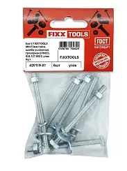Болт FIXXTOOLS М6х70мм гайка, шайба усиленнная, гроверная (DIN933, 934, 127, 9021) упак 6шт