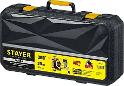 STAYER SL360-2 нивелир лазерный, 20м, крест + 360°, точн. +/-0,3 мм/м, штатив, кейс