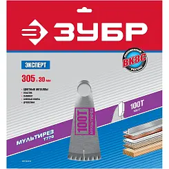 Диск пильный ЗУБР 305х30мм 100T по алюминию ламинату 36907-305-30-100