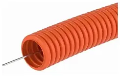 Труба гофрированная ПНД DKC с протяжкой гибкая легкая 20мм 100м оранжевая 71920