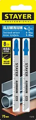 Полотна STAYER T127D для эл/лобзика HSS по мягкому металлу (2-15мм) T-хвост. шаг 3мм 75мм 2шт