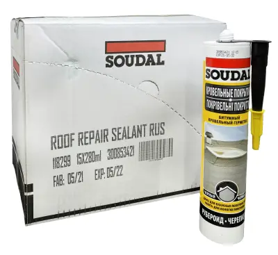 Герметик кровельный SOUDAL битумный 280мл 118299