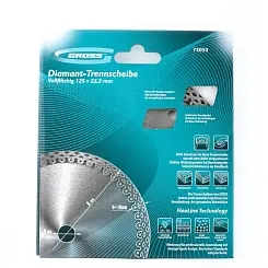 Диск алмазный Gross ф125х22,2мм, тонкий, сплошной (Jaguar), мокрый рез 73053