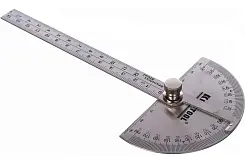 Транспортир с линейкой KRAFTOOL Protractor из нержавеющей стали, 145 мм 34290