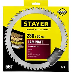 Диск пильный STAYER 230x30 56T по ламинату 3684-230-30-56