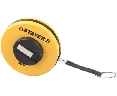 Мерная лента STAYER рулетка 10м фиберглассовая двухсторонняя 34153-10