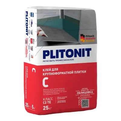 Клей для плитки PLITONIT С для сложных оснований водостойкий серый 25кг