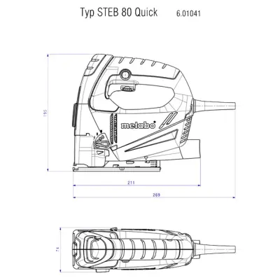 Лобзик METABO 590Вт кейс STEB 80 Quick