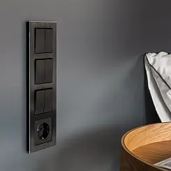 Рамка на 4 поста черный алюминий WERKEL WL11-Frame-04