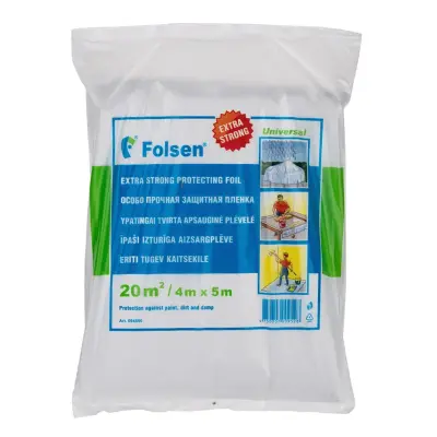 Пленка ремонтная Folsen 4х5м=20м2 EXTRA STRONG белая 50мкм 094550
