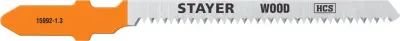 Полотна STAYER T101AO для эл/лобзика HCS по дереву фанере ламинату фигур рез T-хвост 1,4мм 50мм 2шт
