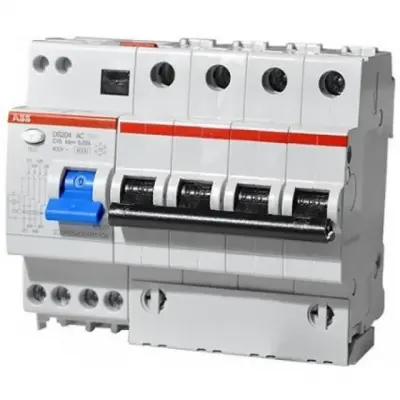 Автоматический выключатель дифф тока ABB DS204 AC C-10A 4P 0,03mA 2CSR254001R1104