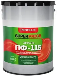 Эмаль ПФ-115 универсальная алкидная Profilux Superprice глянцевая белая 20 кг