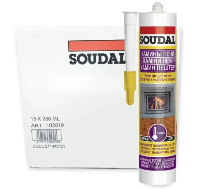 Герметик термостойкий SOUDAL CALOFER силикатный черный 280мл 102829