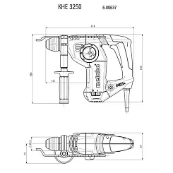 Перфоратор METABO SDS+ 800Вт кейс KHE 3250