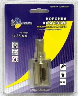 Коронка алмазная Trio-Diamond по керамике и стеклу 25мм 400025