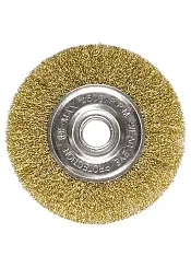 Щетка Matrix для УШМ 125 мм, посадка 22,2 мм, плоская, латунированная витая проволока 74656