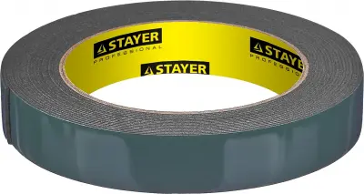 Двухсторонняя клейкая лента на вспененной основе, STAYER Professional 12233-19-05, черная, 19мм х 5м