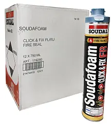 Пена монтажная SOUDAL Soudafoam 1K FR CLICK&FIX огнестойкая 750мл 119260