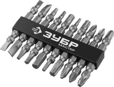 Набор бит ЗУБР двусторонние длинные 'МХ-10' 26089-H10