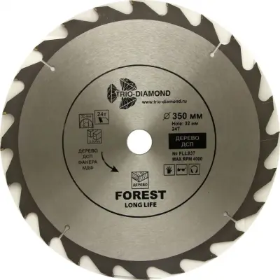 Диск пильный Trio-Diamond FOREST LONG LIFE 350х32х3мм 24T FLL837