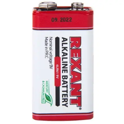 Алкалиновая батарейка 6LR61 («Крона») 9 V 1 шт. блистер REXANT
