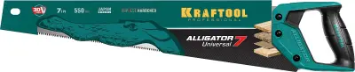 Ножовка универсальная KRAFTOOL Alligator 7, 550 мм, 7 TPI 3D зубья 15004-55