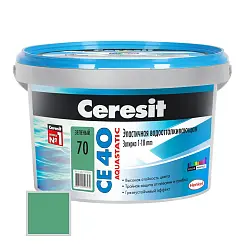 Затирка цементная Ceresit CE40 №70 зеленый 2кг 1297280