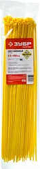 Кабельные стяжки желтые КС-Ж1, 4.8 x 400 мм, 100 шт, нейлоновые, ЗУБР Профессионал