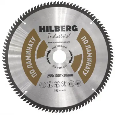 Диск пильный Hilberg INDUSTRIAL ламинат 255х30х2,8мм 100T HL255