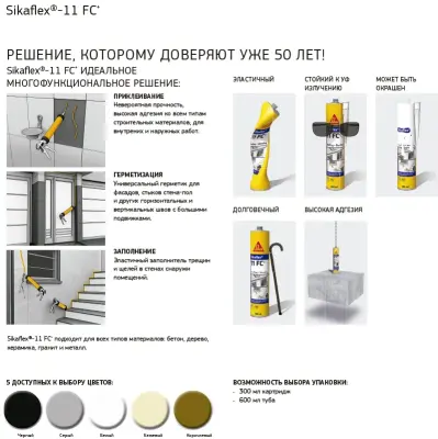 Клей-герметик Sikaflex-11FC+ полеуретановый коричневый 300мл 89444