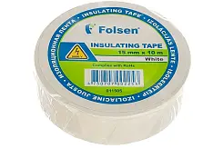 Лента изоляционная Folsen 15мм х 10м белая 011505