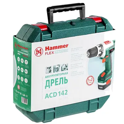 Аккумуляторная дрель-шуруповерт HAMMER 14,4В Flex ACD142